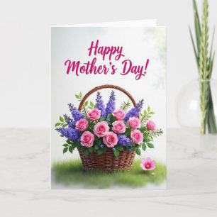 Moederdag kaart met rozen