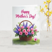 Moederdag kaart met rozen (Gele Bloem)
