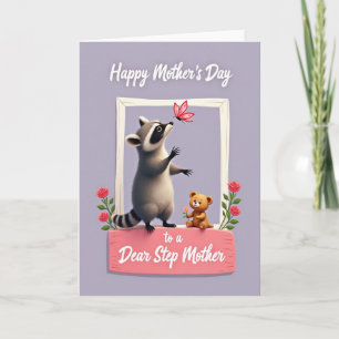 Moederdag kaart met schattig dier
