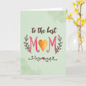 Moederdag Kaart Met Script Voor Kinderen (Gele Bloem)