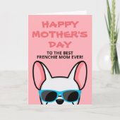 Moederdag kaart met witte Franse Bulldog (Voorkant)