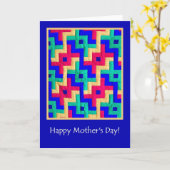 Moederdag Kaart - Patchwork Quilt (Gele Bloem)