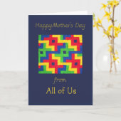 Moederdag Kaart - Patchwork Quilt (Gele Bloem)