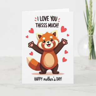 Moederdag kaart Rode Panda Liefde