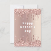 Moederdag Kaart Roos Goud Glitter Sparkle Drips (Achterkant)