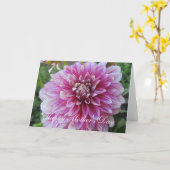 Moederdag Kaart--Roze Dahlia Kaart (Gele Bloem)