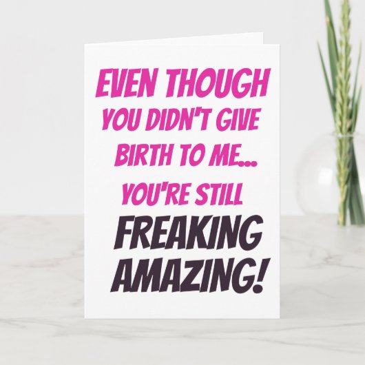 Moederdag Kaart Stepmom kaart Bonus Mom kaart (Voorkant)