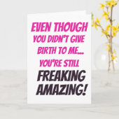 Moederdag Kaart Stepmom kaart Bonus Mom kaart (Gele Bloem)