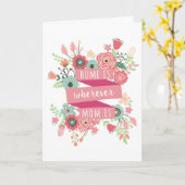Moederdag Kaart, thuis is waar mijn moeder is Kaart (Gele Bloem)