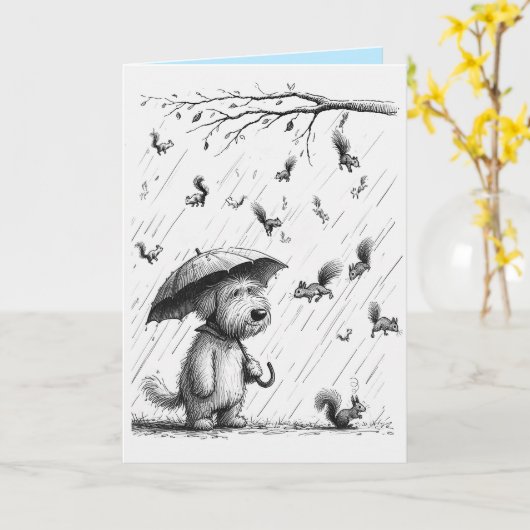 Moederdag Kaart van de Hond (Gele Bloem)