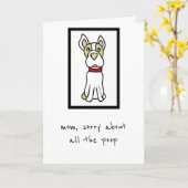 Moederdag Kaart - Van de hond - Boston Terrier (Gele Bloem)