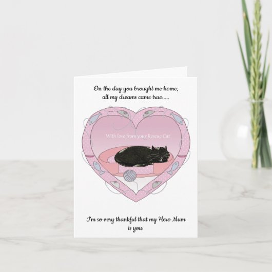 Moederdag kaart van de kat. (Voorkant)