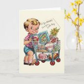 Moederdag Kaart van Little Boy (Gele Bloem)