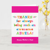 Moederdag Kaart voor Abuela (Gele Bloem)