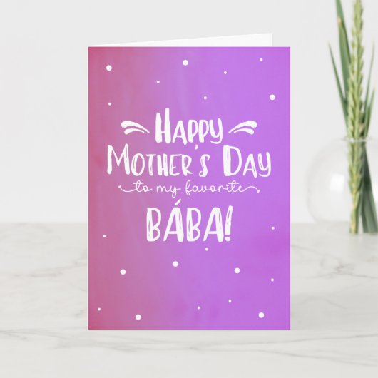Moederdag Kaart voor Bába (Voorkant)