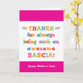 Moederdag Kaart voor Babcia (Gele Bloem)