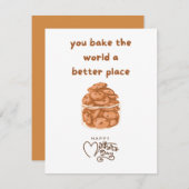 Moederdag Kaart voor bakkers, bakkoekjes (Voorkant / Achterkant)