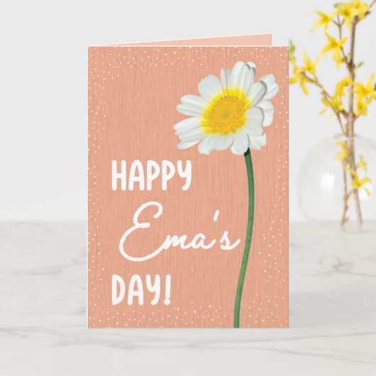 Moederdag Kaart voor Ema (Gele Bloem)