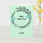 Moederdag Kaart voor Ex-Wife met Wreath (Gele Bloem)