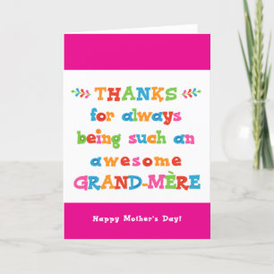 Moederdag Kaart voor Grand-Mère