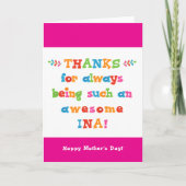 Moederdag Kaart voor Ina (Voorkant)