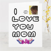 Moederdag kaart voor kinderen opgevouwen wenskaart (Gele Bloem)