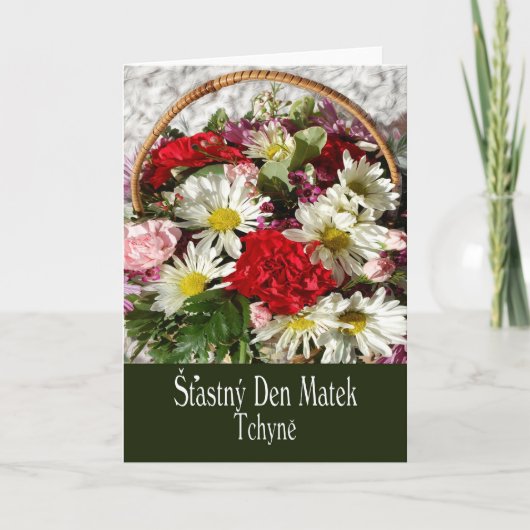 Moederdag Kaart voor schoonmoeder in het Tsjechisc (Voorkant)