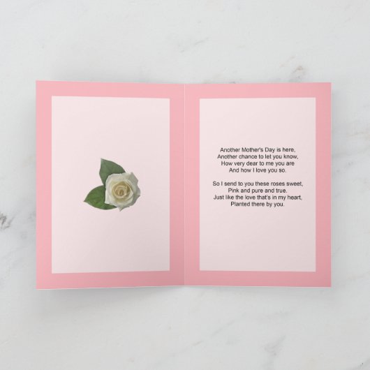 Moederdag kaart voor schoonmoeder met roze rozen (Binnen)