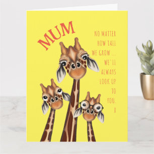 Moederdag kaart - Zoete Giraffe familie