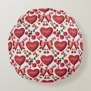 Moederdag kers boog patroon cadeau rond kussen