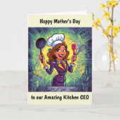 Moederdag Keuken Persoonlijk Kaart (Gele Bloem)