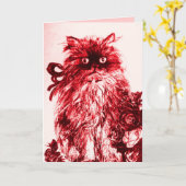 MOEDERDAG KITTEN MET RODE ROSEN KAART (Gele Bloem)