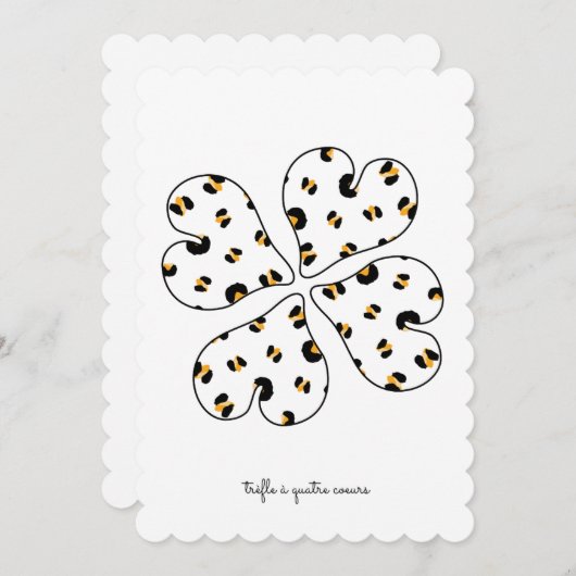 Moederdag-klaver met vier bladeren kaart (Voorkant / Achterkant)