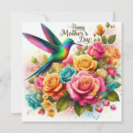 Moederdag Kolibrie Feestdagenkaart