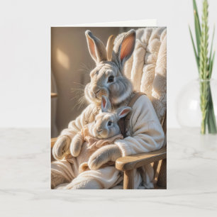 Moederdag konijn en Baby konijn Kaart