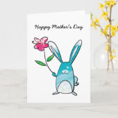 Moederdag Konijnkaart Kaart (Gele Bloem)