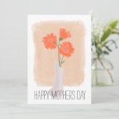 Moederdag koraalFlorals Penseelstreek Kaart (Staand voorkant)