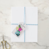 Moederdag Lente Rozen in Vaas met Vlinders Cadeaulabel (Met Touw)