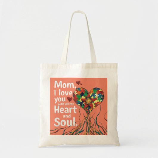 Moederdag Liefde Hart Canvas tas (Voorkant)