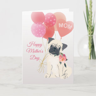 Moederdag Liefde van je lieve Pug Hond Kaart