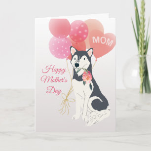 Moederdag Liefde van je Siberische Husky hond Kaart
