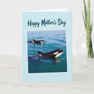 Moederdag-liefdeskaart voor de oceaan kaart