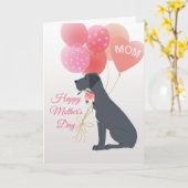 Moederdag Liefs van je Deense Dog Hond Kaart (Gele Bloem)