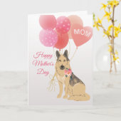 Moederdag Liefs van je Duitse Herder hond Kaart (Gele Bloem)