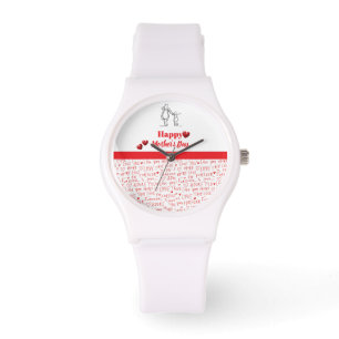 Moederdag Lijnkunst Kussen – Moeder & Kind Liefde Horloge