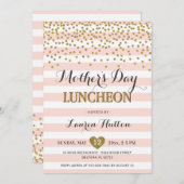 Moederdag Lunch Elegante Roze Roze en Goud Kaart (Voorkant / Achterkant)