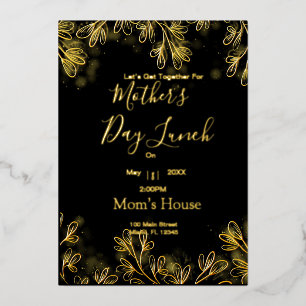 Moederdag Lunch Folie Uitnodiging