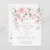 Moederdag Luncheon Blush roze rozen Briefkaart (Voorkant / Achterkant)