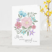 Moederdag Mam Je bent speciaal voor mij Waterverf Kaart (Gele Bloem)