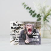 Moederdag, mam, jij rots. briefkaart (Staand voorkant)